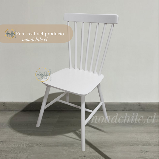 Pack 6 Sillas Windsor Madera Blanco / Chocolate