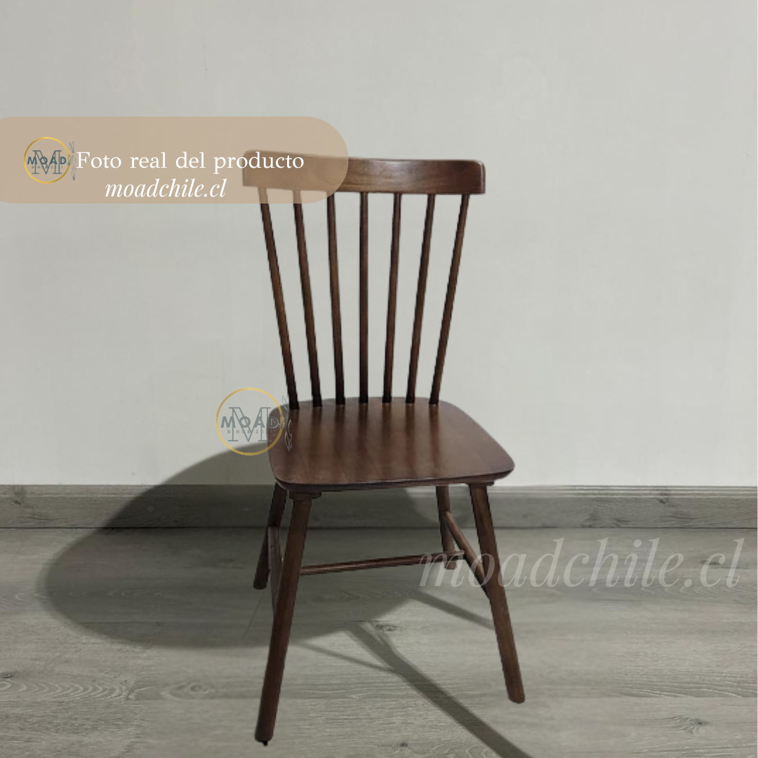 Pack 6 Sillas Windsor Madera Blanco / Chocolate